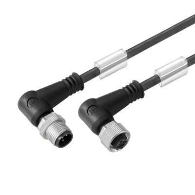 Cavi sensore-attuatore, M12 / M12, Numero di poli: 5, 10 m, perno, 90° - presa 90°, LED: No, Schermato: No
