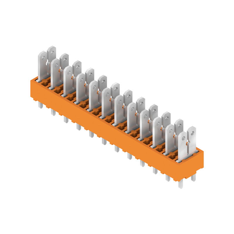 Leiterplattenklemme, 320 V, 24 A, Raster in mm: 5.00, Polzahl: 12, Flachsteckanschluss, THT-Lötanschluss, 180°, Box