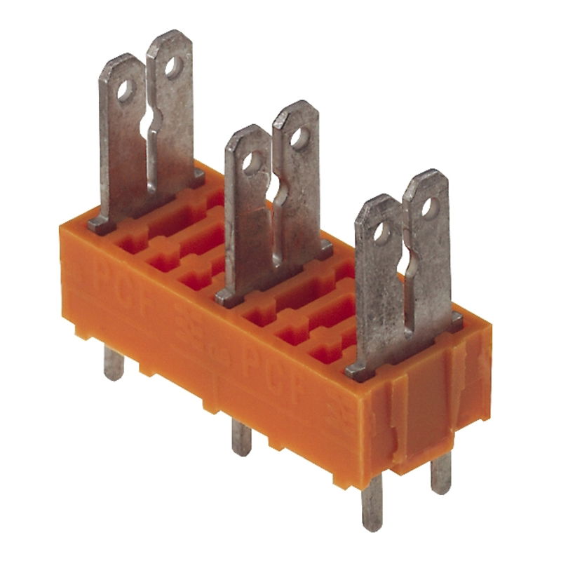 Leiterplattenklemme, 690 V, 24 A, Raster in mm: 10.00, Polzahl: 3, Flachsteckanschluss, THT-Lötanschluss, 180°, Box