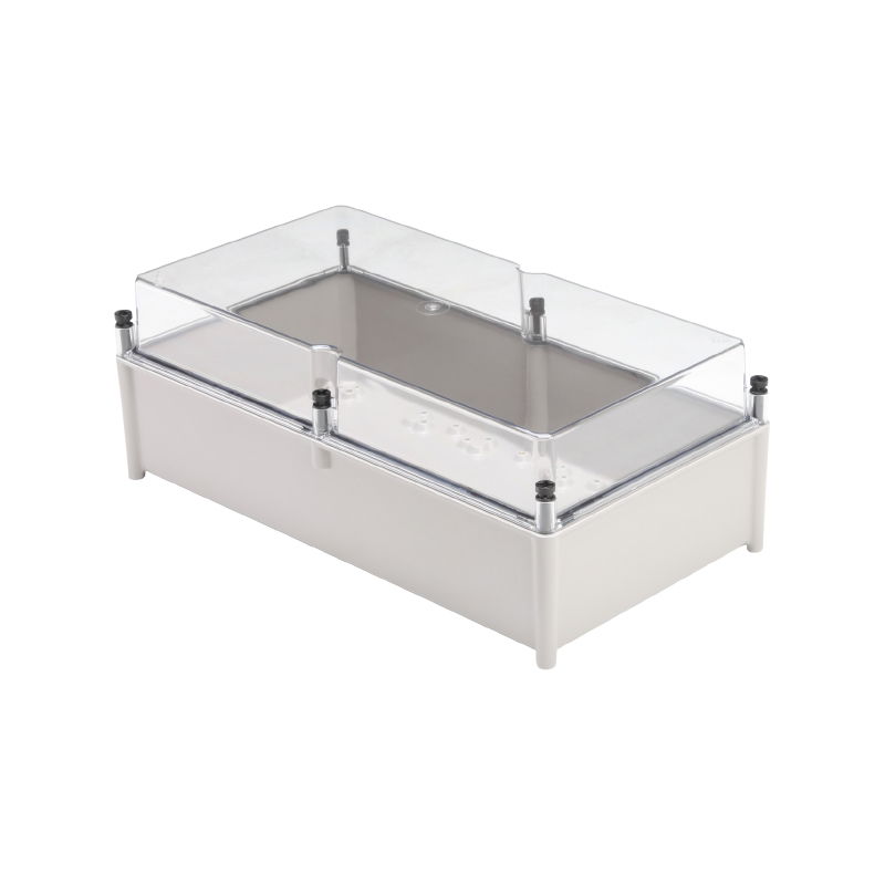 Kunststoffgehäuse, TBF (Polyester-Leergehäuse), 302 x 558 x 210 mm, glasfaser-verstärktes Polyester, unbehandelt, lichtgrau, transparent
