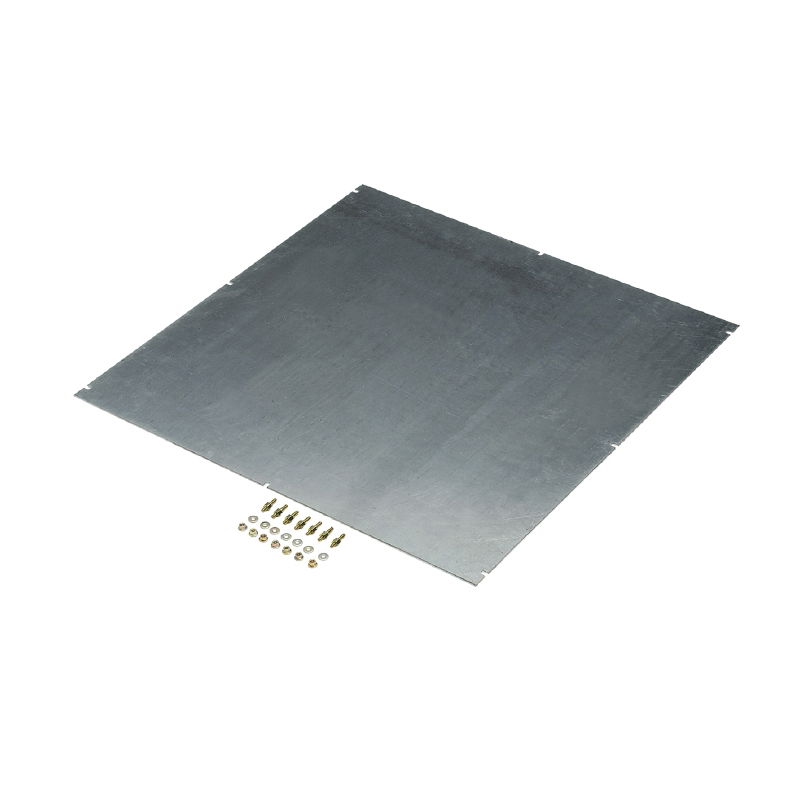 Montageplatte (Gehäuse), TBF (Polyester-Leergehäuse), Montageplatte, 555 x 550 x 2 mm, Stahlblech, verzink, verzinkt, silber