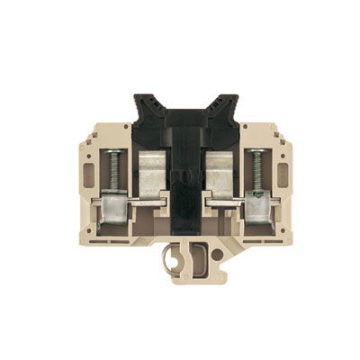 Sicherungs-Reihenklemme, Schraubanschluss, dunkelbeige, 10 mm², 13 A, 440 V, Anzahl Anschlüsse: 2, Anzahl der Etagen: 1, TS 32