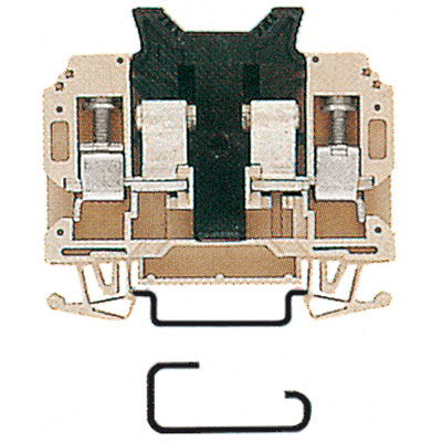 Sicherungs-Reihenklemme, Schraubanschluss, dunkelbeige, 10 mm², 10 A, 440 V, Anzahl Anschlüsse: 2, Anzahl der Etagen: 1, TS 35