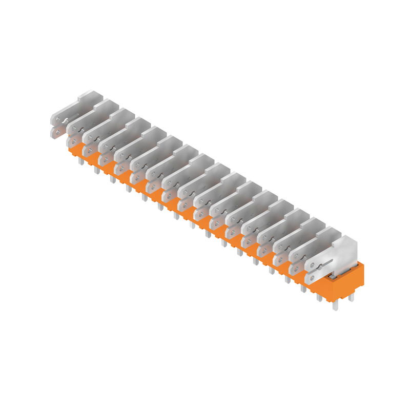 Leiterplattenklemme, 320 V, 24 A, Raster in mm: 5.00, Polzahl: 17, Flachsteckanschluss, THT-Lötanschluss, 90°, Box