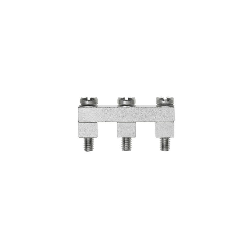 Querverbinder (Klemmen), geschraubt, silbergrau, 192 A, Polzahl: 3, Raster in mm: 20.50, Isoliert: Nein, Breite: 9.5 mm