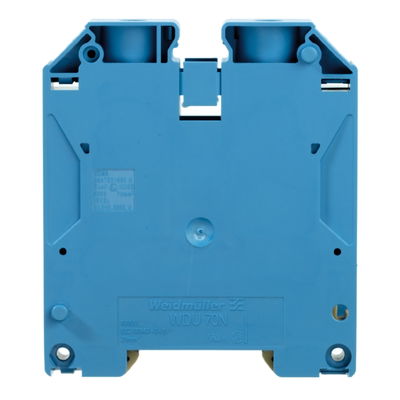 Durchgangs-Reihenklemme, Schraubanschluss, blau, 70 mm², 192 A, 1000 V, Anzahl Anschlüsse: 2
