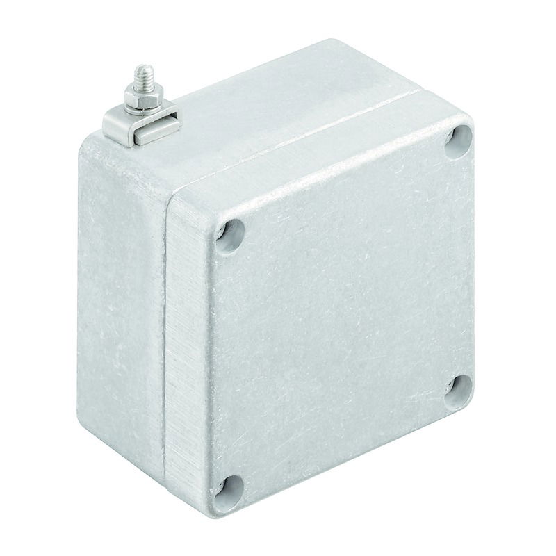 Ex-Metallgehäuse, 70 x 70 x 45 mm, unbehandelt, Flanschplatte: Nein, M4 Torxedelstahlschrauben mit Schlitz