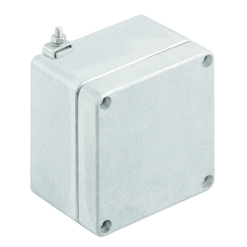 Ex-Metallgehäuse, 75 x 80 x 57 mm, unbehandelt, Flanschplatte: Nein, M4 Torxedelstahlschrauben mit Schlitz