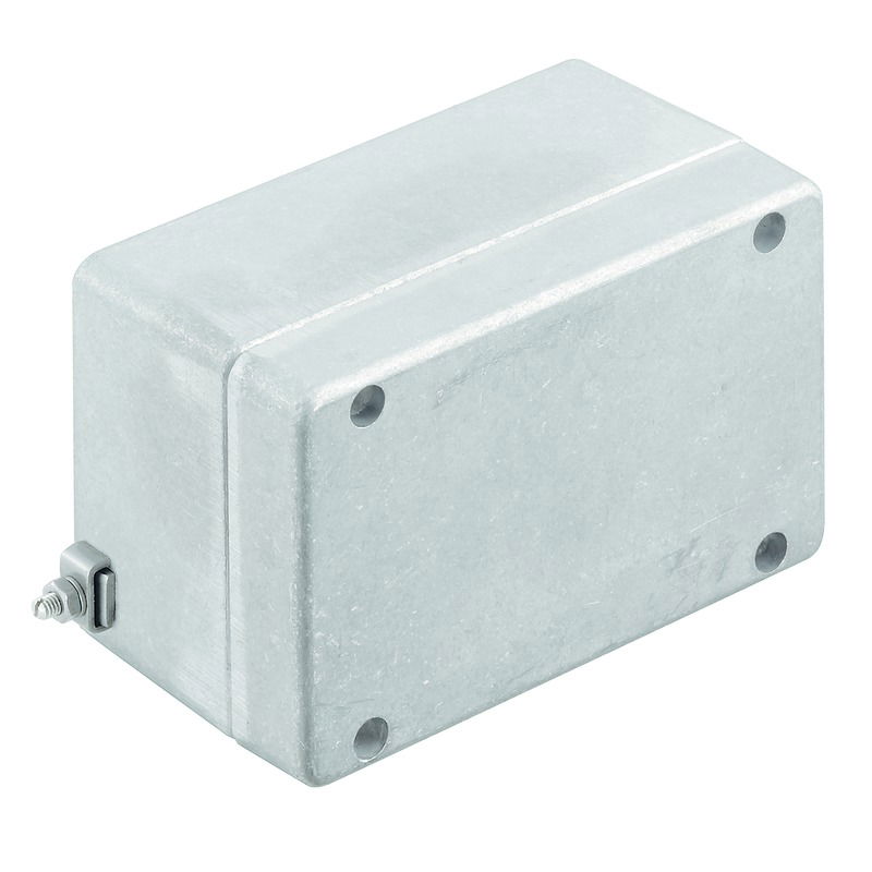 Ex-Metallgehäuse, 130 x 82 x 72 mm, unbehandelt, Flanschplatte: Nein, M4 Torxedelstahlschrauben mit Schlitz