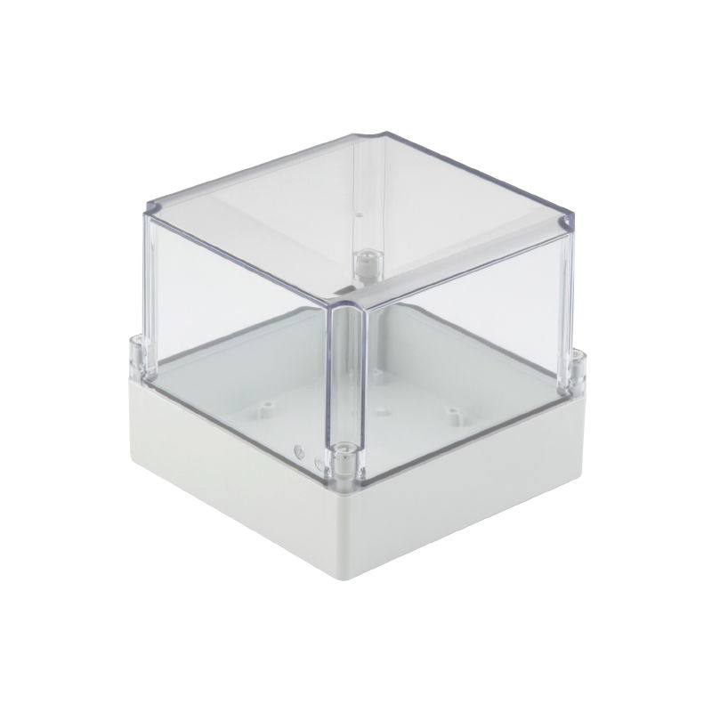 Kunststoffgehäuse, MPC (Polycarbonat-Leergehäuse), 125 x 125 x 100 mm, PC, unbehandelt, lichtgrau, transparent