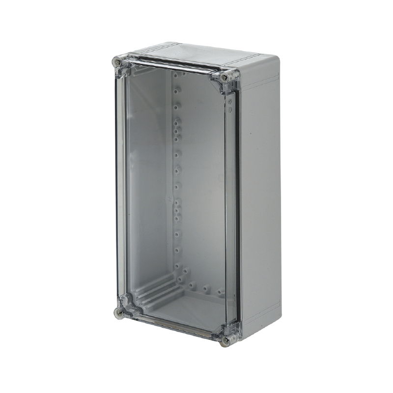 Kunststoffgehäuse, FPC (Polycarbonat-Leergehäuse), 400 x 200 x 132 mm, PC, unbehandelt, lichtgrau, transparent
