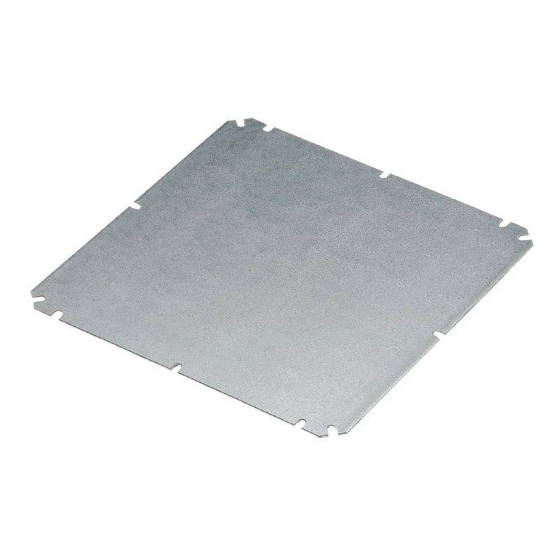 Montageplatte (Gehäuse), FPC (Polycarbonat-Leergehäuse), Montageplatte, 260 x 260 x 1.5 mm, Stahlblech, verzinkt, silber