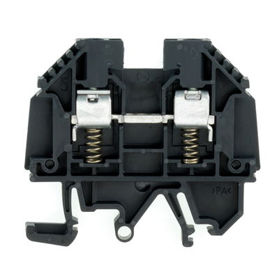 Durchgangs-Reihenklemme, Schraubanschluss, schwarz, 4 mm², 32 A, 690 V, Anzahl Anschlüsse: 2