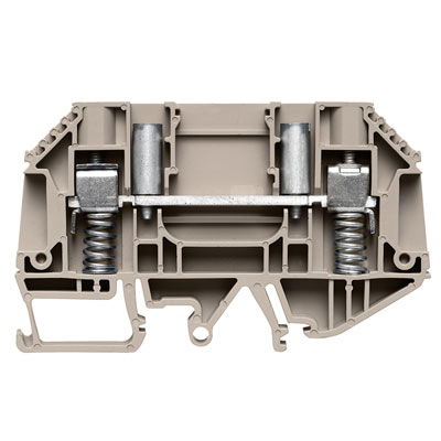 Durchgangs-Reihenklemme, Schraubanschluss, dunkelbeige, 6 mm², 41 A, 630 V, Anzahl Anschlüsse: 2