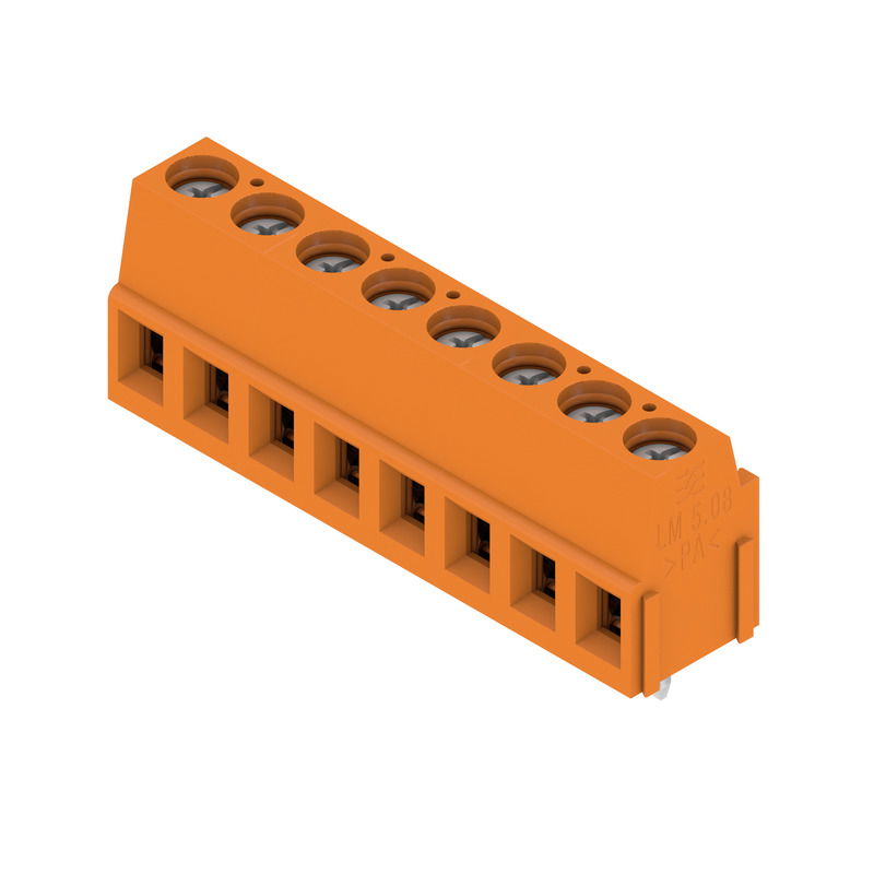 Leiterplattenklemme, 320 V, 17.5 A, Raster in mm: 5.08, 2.5 mm², Polzahl: 8, Zugbügelanschluss, THT-Lötanschluss, 90°, Box