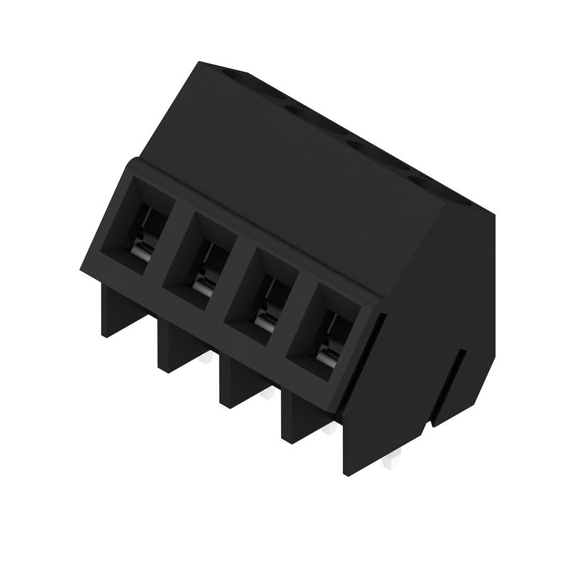 Leiterplattenklemme, 320 V, 17.5 A, Raster in mm: 5.08, 2.5 mm², Polzahl: 4, Zugbügelanschluss, THT-Lötanschluss, 135°, Box
