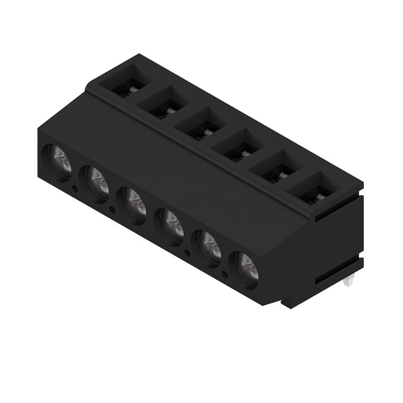 Leiterplattenklemme, 320 V, 17.5 A, Raster in mm: 5.08, 2.5 mm², Polzahl: 6, Zugbügelanschluss, THT-Lötanschluss, 180°, Box