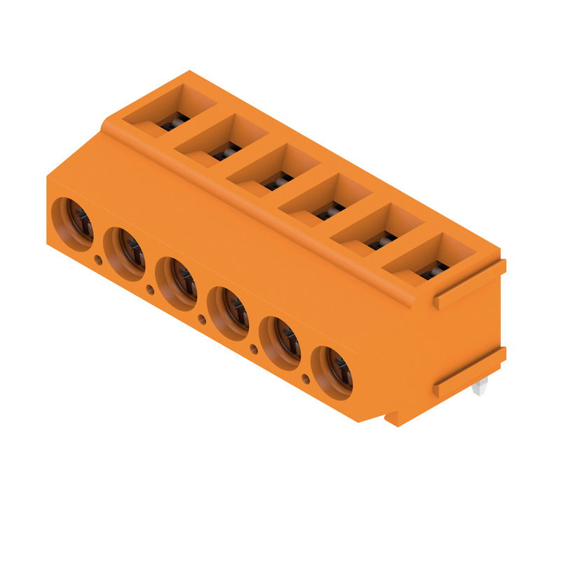 Leiterplattenklemme, 320 V, 17.5 A, Raster in mm: 5.08, 2.5 mm², Polzahl: 6, Zugbügelanschluss, THT-Lötanschluss, 180°, Box
