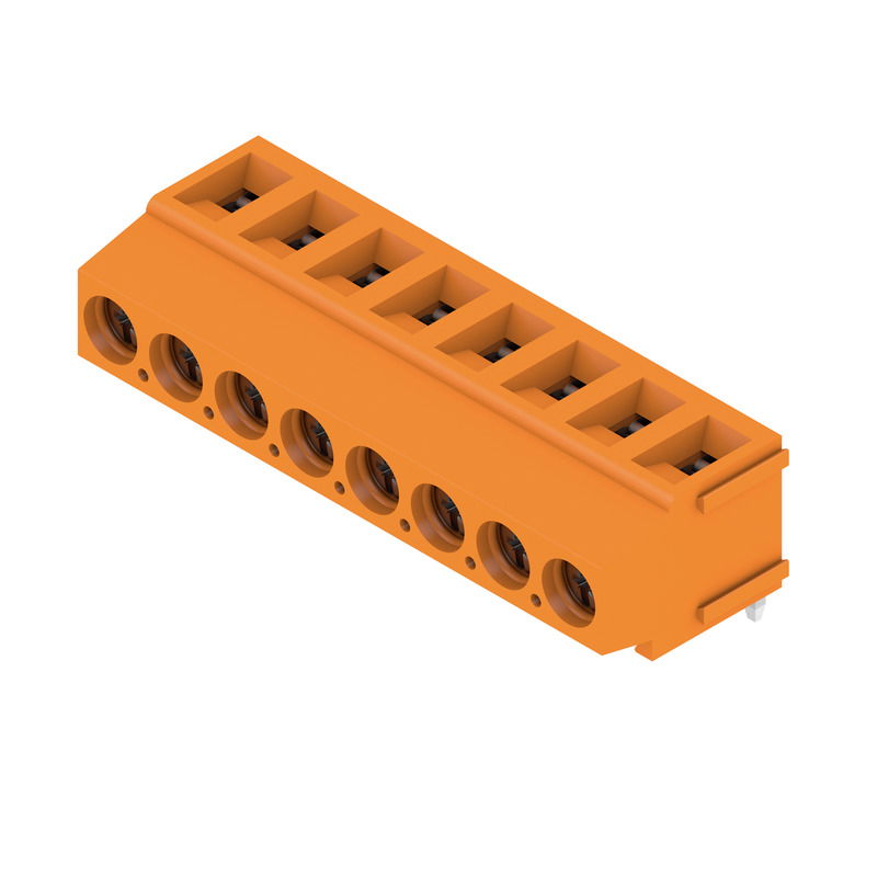 Leiterplattenklemme, 320 V, 17.5 A, Raster in mm: 5.08, 2.5 mm², Polzahl: 8, Zugbügelanschluss, THT-Lötanschluss, 180°, Box