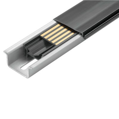 Set di bus per guida DIN (custodia modulare), IP20 installato, Plastica, nero