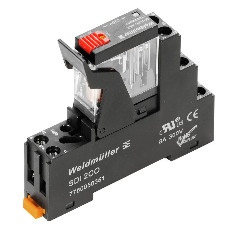 Modulo a relè, 230 V AC, LED rosso, 2 Contatto di scambio (AgSnO) , 250 V AC, 5 A, Collegamento a vite