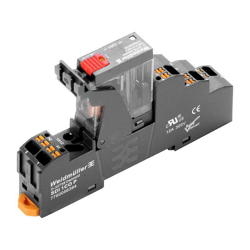 Modulo a relè, 230 V AC, LED rosso, 1 Contatto di scambio (AgSnO) , 250 V AC, 10 A, PUSH IN