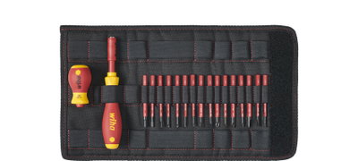 Wiha Schraubendreher und Bit Set slimVario® gemischt 19-tlg. inkl. Falttasche (41231)