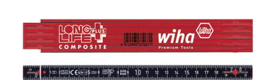 Wiha Gliedermaßstab Longlife® Plus Composite 2 m metrisch, 10 Glieder 15 mm (37067)