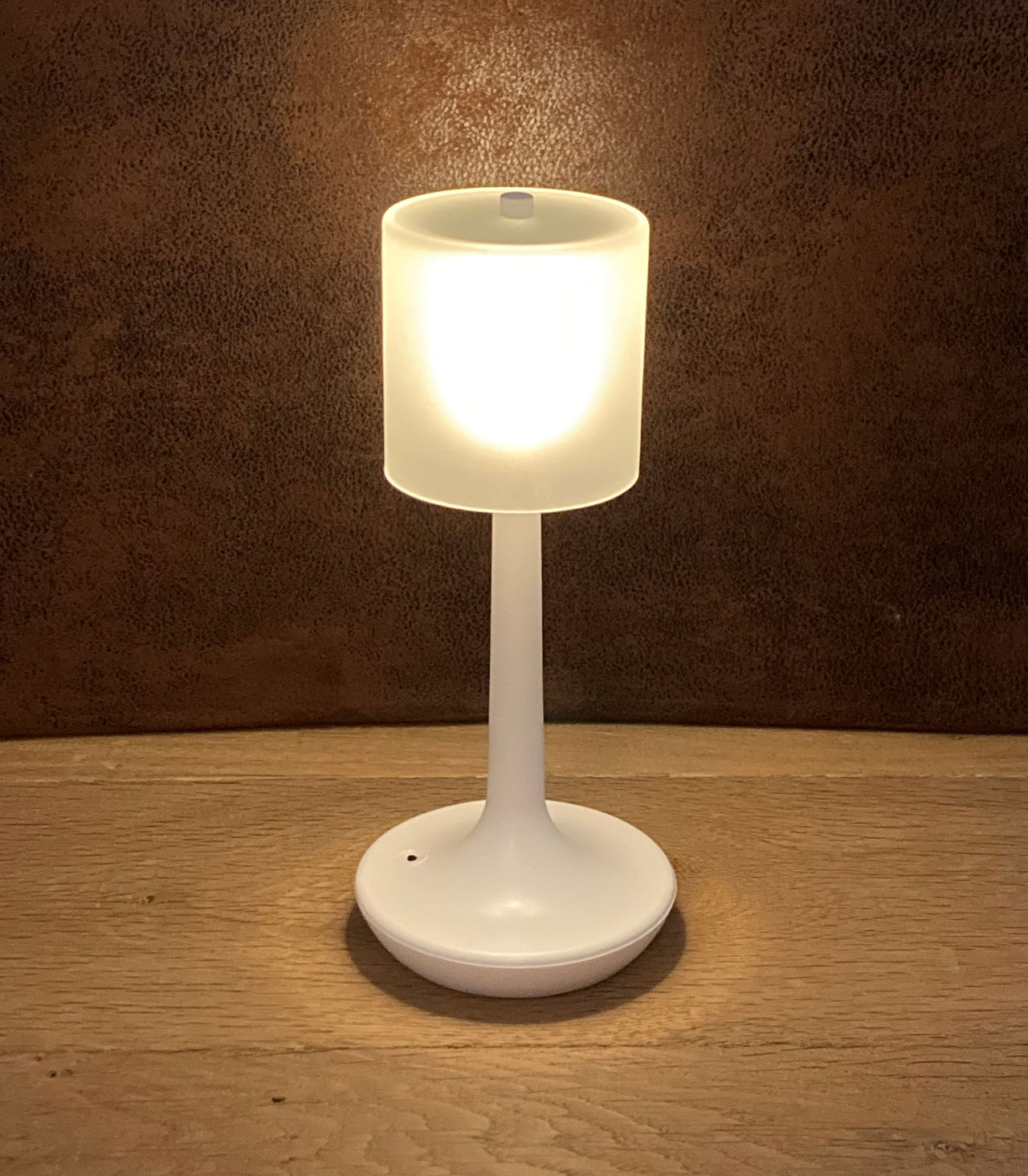 Akku Tischleuchte Zylinder weiss Glas weiss – Bild 3 von 5