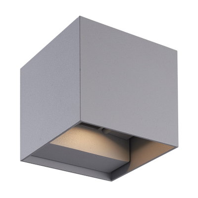Wandleuchte Würfel LED 10W alu grau IP65