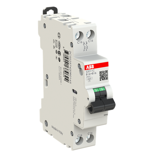 Int.aut.  S2011C-B16 1+1 16A B 6 kA – Imagen 2 de 3