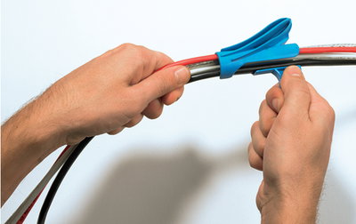 Organizador de Cables Detectable Helawrap + Aplicador en formato de 25 metros, Ø int. 8mm.