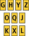Señalizadores impresos semicortado WIC2-G,H,Y,Z,O,Q,J,K,X,L impresión en amarillo