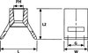 Taco para Pared PA6HIR 49.0x12.0 negro