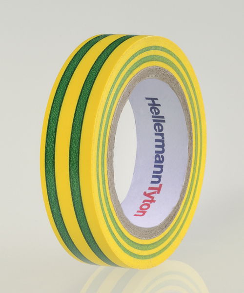 Cinta aislante de PVC 15mm x 10m verde/amarillo