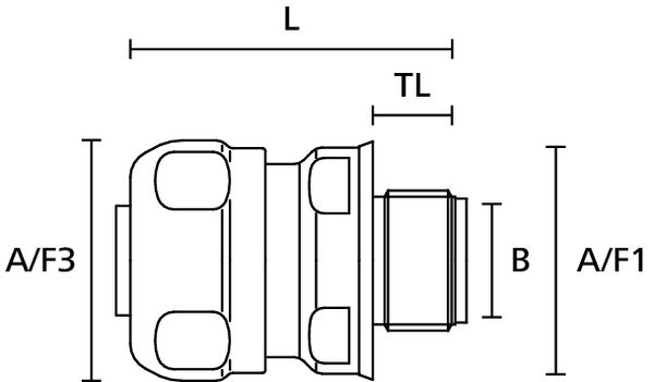 Racor de Acero Inoxidable, Rosca Exterior, M16 – Imagen 3 de 3