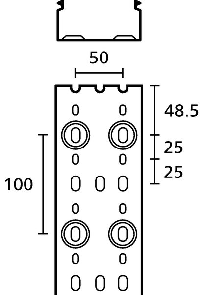 Canal Ranurado de PVC 60x60 mm, 2000 mm – Imagen 6 de 7