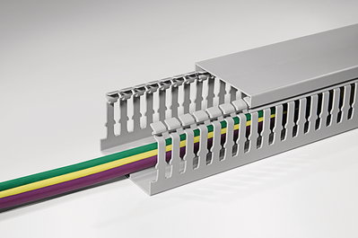 Canal de cableado 80x80 mm, sin halógenos, 2000 mm, gris