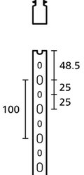 Canal de cableado 100x40 mm, sin halógenos, 2000 mm, gris