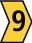 Señalizadores impresos semicortado amarillo 1-3mm con numero 9