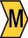 Señalizadores impresos semicortado 2,5mm amarillo letra M