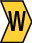 Señalizadores impresos semicortado 2,5mm amarillo letra W