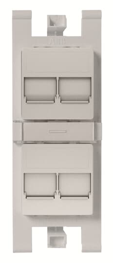 Soporte plano para 4x RJ45 con pers. PL