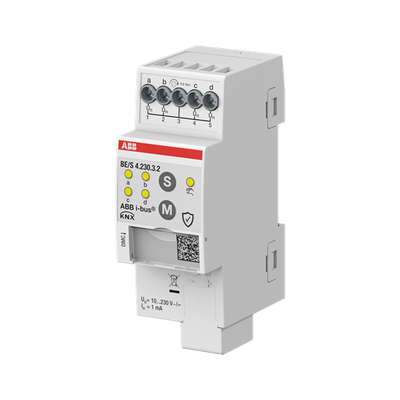 Entr.Bin.4can.10-230VAC/DC,contr.man.DIN