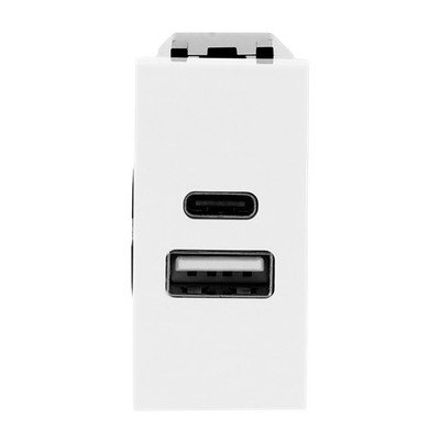 Cargador USB-A+C 15W - 1M - BL