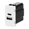 Cargador USB-A+C 15W - 1M - BL