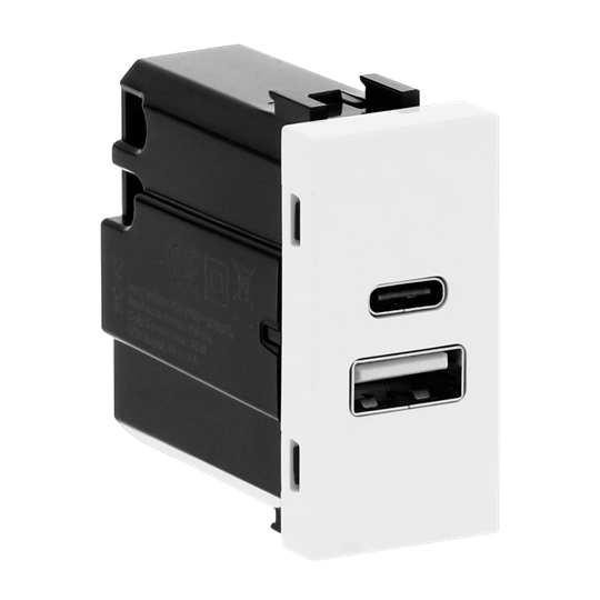 Cargador USB-A+C 15W - 1M - BL – Imagen 2 de 3