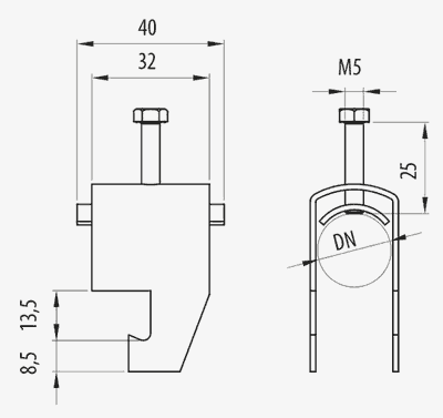 GRAPA METAL PARA CABLE DN90 GC