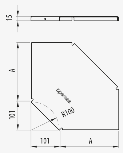 TAPA CURVA 90º PQ 400 GC