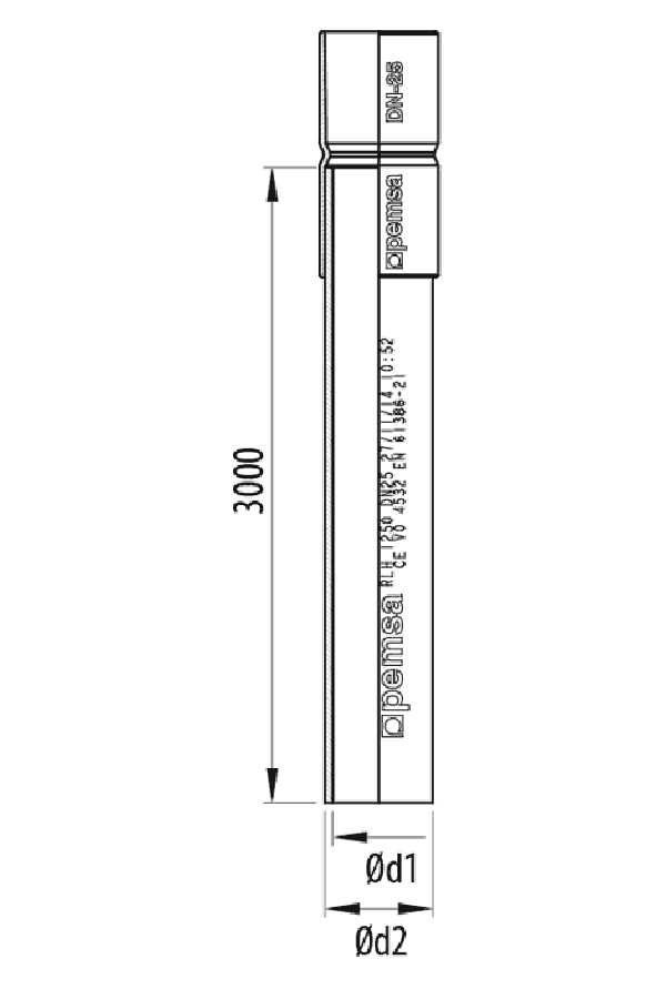 TUBO RLH 750+MANGUITO DN63 GRIS